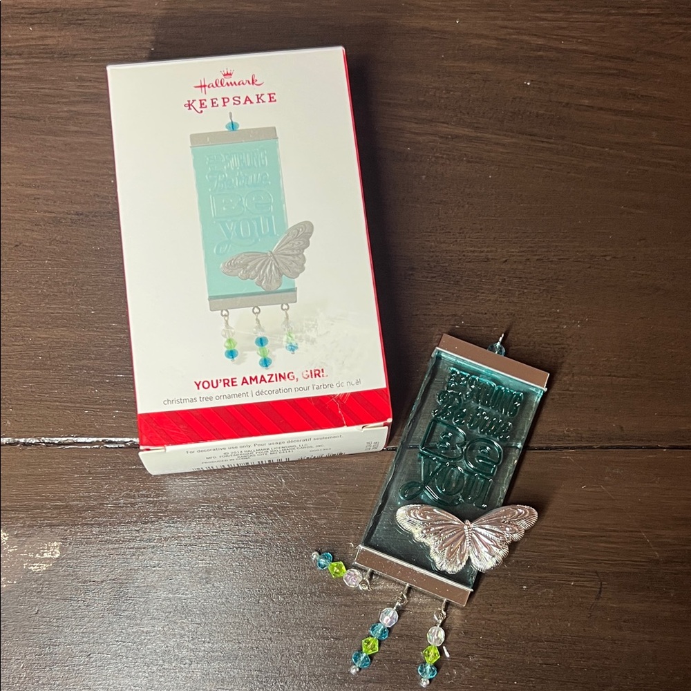 Hallmark Keepsake Ornament with Silver Butterfly and Blue Accents